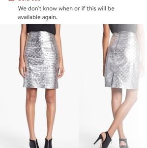 Milly metallic  edith studded leather skirt